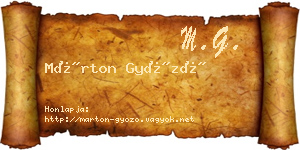 Márton Győző névjegykártya